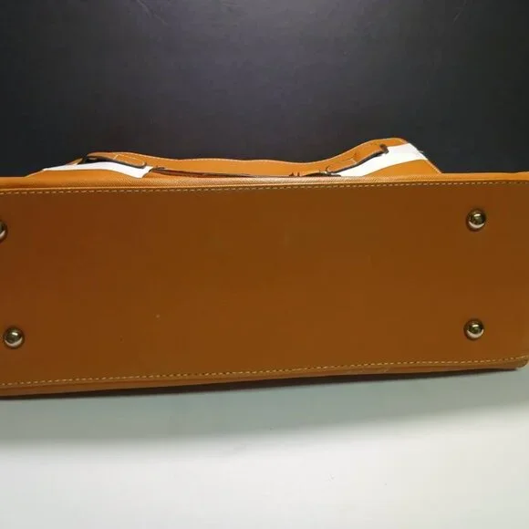 Michael Kors Hand Bag / Michael Kors Shoulder Bag / Orange & White Bag - Picture 7 of 10